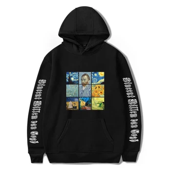 

Autumn Hoody Sweatshirts Women 2019 Women's Van Gogh And Mona Lisa Print Aesthetic Hoodies Ladies Long Sleeve Harajuku Clothes
