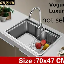 Квартира мыть овощи Стандартный кухня одной корыто раковина Роскошные 304 из нержавеющей стали 70x47 см