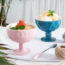 Керамика стаканчик для мороженого Ресторан машина для изготовления ледяной чаша саго росы диспенсер для охлажденных напитков, уникальные кружки для десерта, завтрака миска для десерта лоток