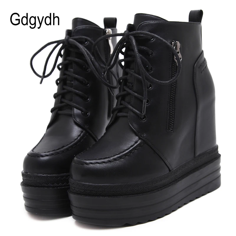 Gdgydh/женские осенние ботинки женские полусапожки на платформе визуально