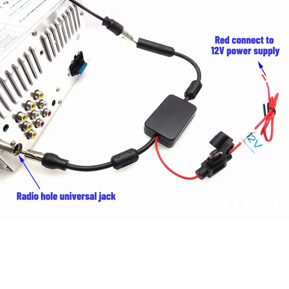 Car Stereo FM&AM Radio Signal Antenna Aerial Signal Amp Signal Amplifier Universal Auto Car