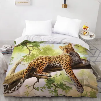 

3D Printed Custom Design Duvet Cover Quilt Comforter Blanket Case Covers Bedding Set Animal Leopard Black 200x200cm Home Textile
