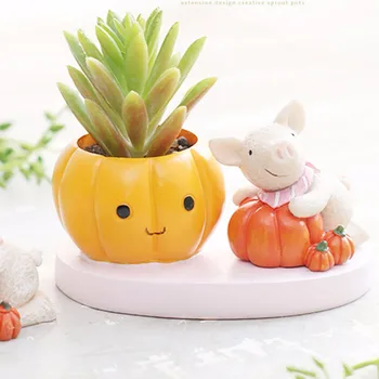 

Mini Succulent Plants Pot Animals Resin Flowerpots Planters Desk Flower Pot Macetas Flower Plateau Flowerpo Home DecorNew Qgnv