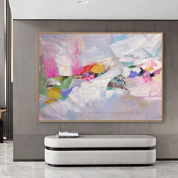 

Modern canvas painting large textured heavy oil Wall paintings for living room pictures on the wall decorativas horizontales