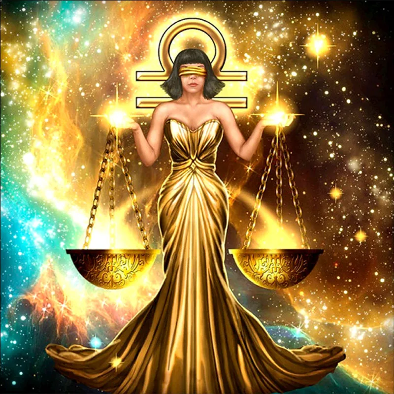 

Diamond painting embroidery Libra girl 5D DIY cross stitch full diamond diamond mosaic wall decoration friends gifts