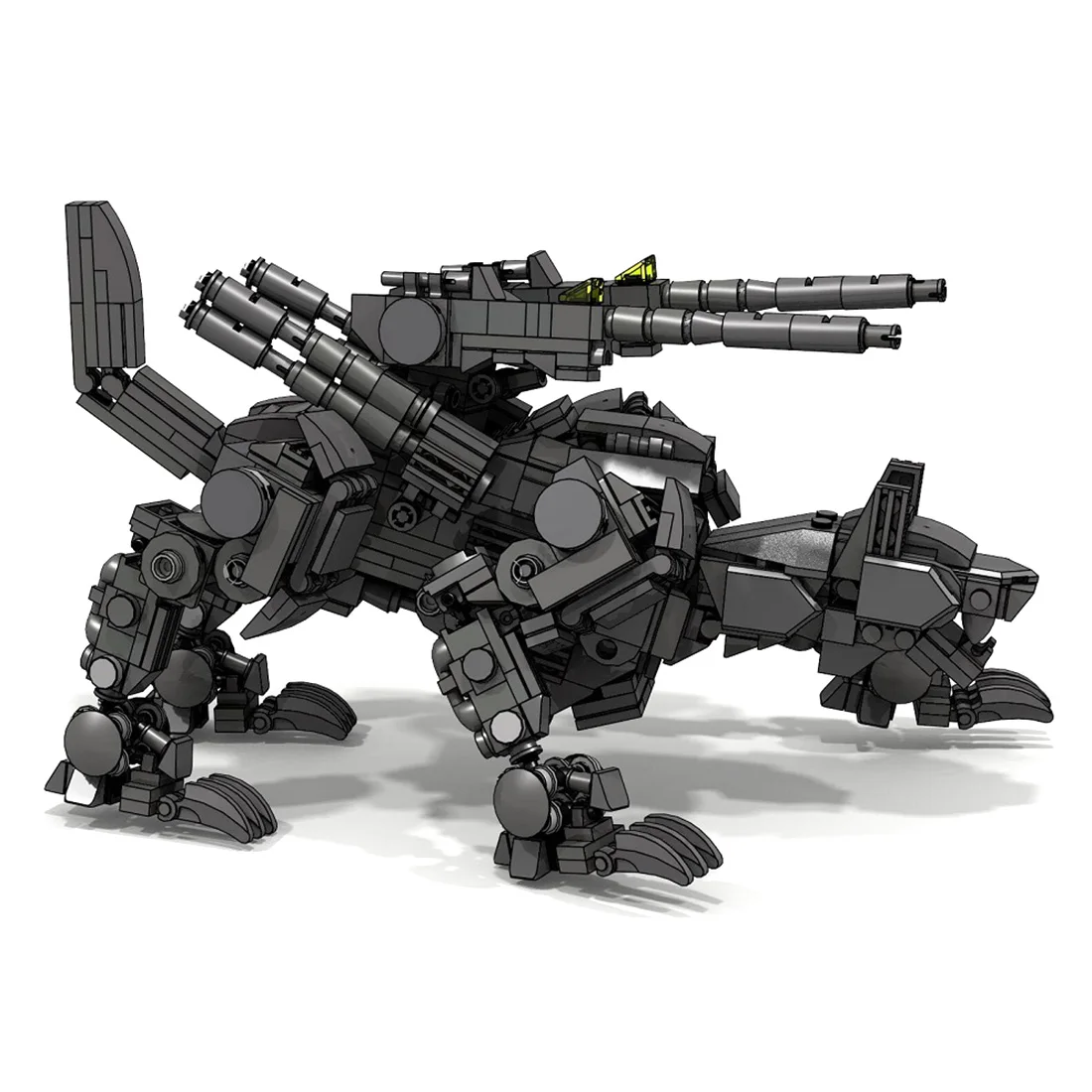 

810Pcs STEM MOC Mechanical Wolf Mecha Brick Model Small Particle Building Blocks Educational Toy Set - Dark Grey or White