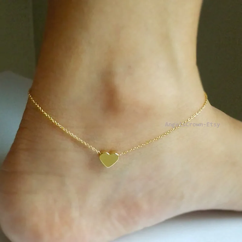 

Europe And America Hot Sales Summer Versatile Simple-Heart Shape Heart Peach Heart Anklet K055