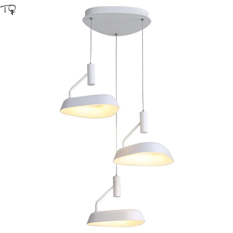 

Northern Europe Three Heads Original Design Led Pendant Lights White Modern Simple Lights Fixtures Restaurant Bar Dining Room