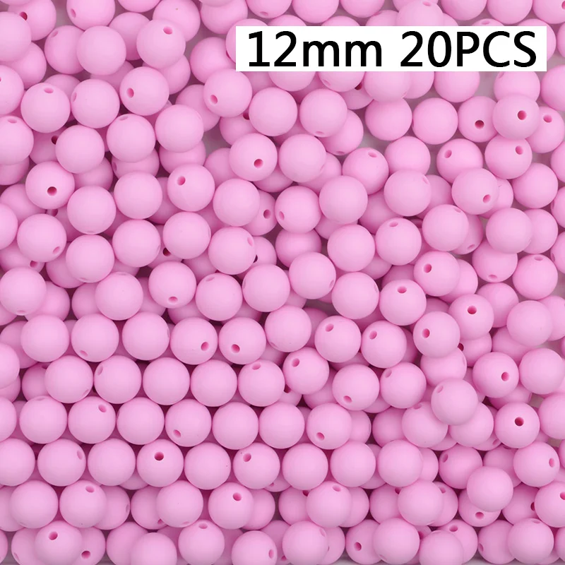 12mm-20PCS Силиконовые бусы 9/12/15 мм Детские Прорезыватель для зубов круглый Прорезывания Зубов Силиконовые Бусины Perle силиконовый зубного прикуса станет заметно Прорезывания Зубов Бусины для изготовления ювелирных изделий - Цвет: 12mm-20PCS