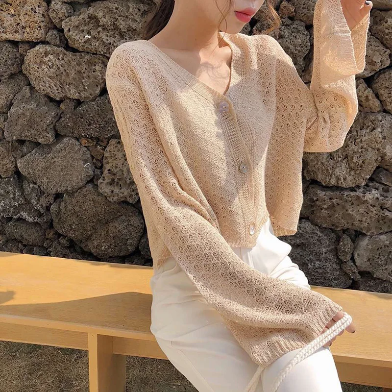 Summer Cardigan Women Knitted Oversized Sweater Korean Style black Cardigans Tops Sueters De Mujer Moda 2020 KJ2847 |