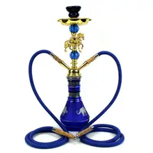 Средний размер двойной шланг стеклянный кальян дорожная трубка для кальяна набор Chichas с наргиле керамическая чаша для угля щипцы барные аксессуары