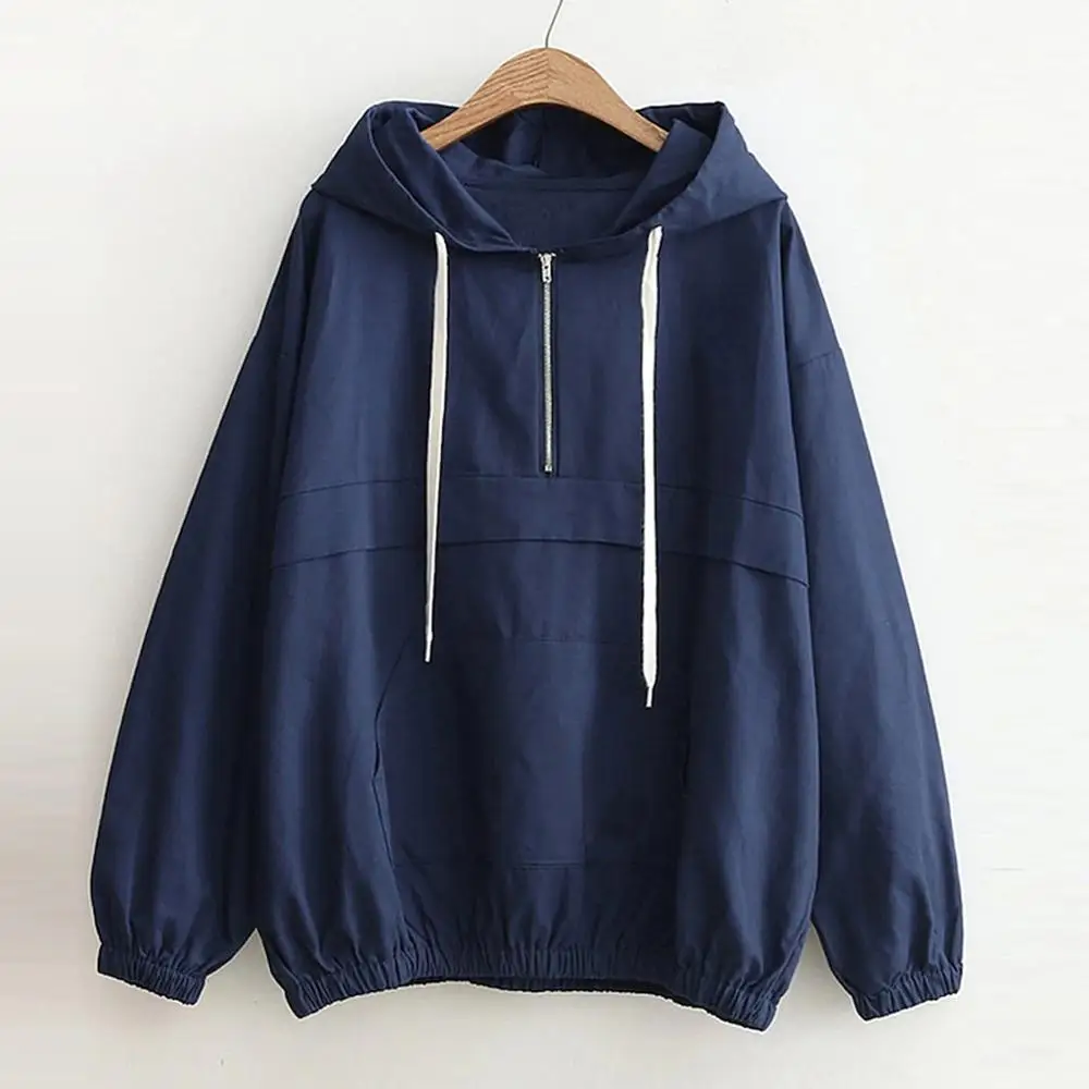 Women Long Sleeve Thin Sweatshirt Sport-wear Zipper Pockets Sport Hooded Casual Top Outdoor Running Riding Jacket Clothing | Спорт и