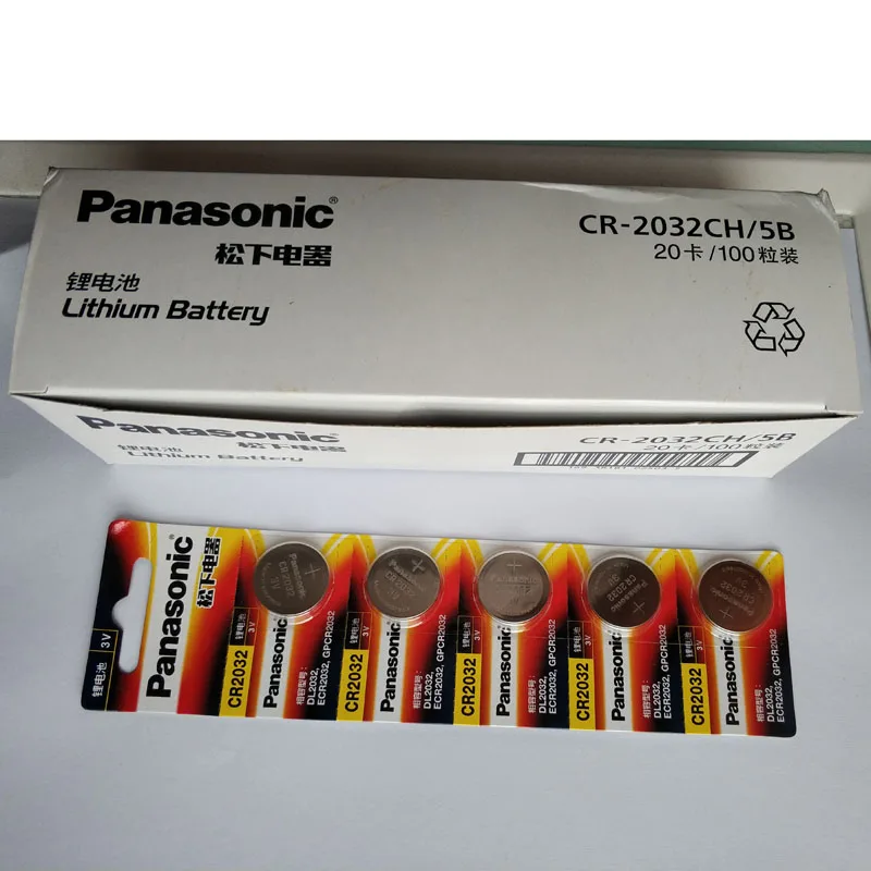 100 шт Подлинная Panasonic аккумулятор cr2032 3v кнопочный Миниатюрный элемент питания для часов компьютерная игрушка re