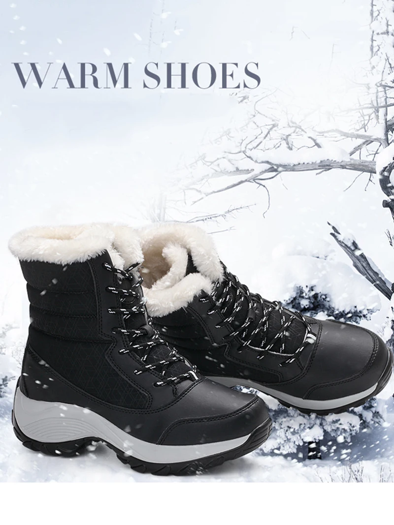 Женские ботинки; зимняя теплая хлопковая обувь; кроссовки на платформе; женские зимние ботинки на меху из водонепроницаемого материала размера плюс; Bota Feminina Com Pelo; BT1053