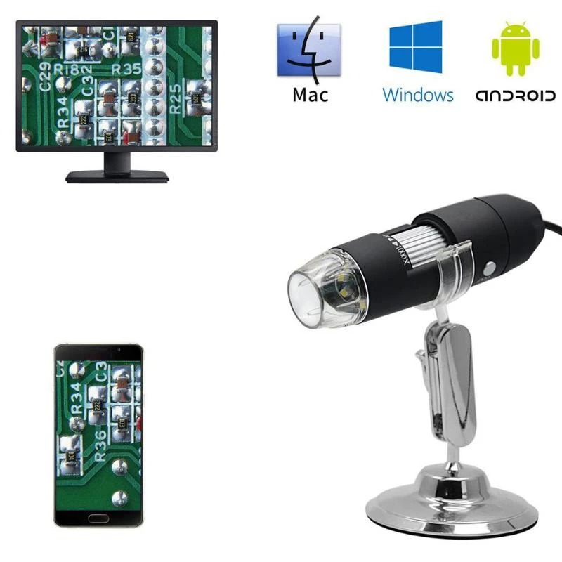 

2018 New 3-in-1 USB scope with OTG Function 8-LED Light 1000X Magnification