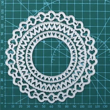 

Eastshape Heart Circle Metal Cutting Dies Round Background Scrapbooking for Card Making Decorative Embossing Craft Stencils DIY