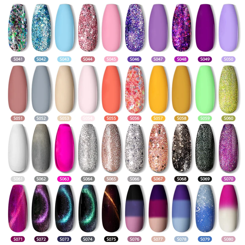Description Picture 5 of itemROSALIND 7ML Nail Polish Glitter Nail Gel Semi Permanent Gel All For Manicure Soak off Nails Art Base Top Coat Varnishes