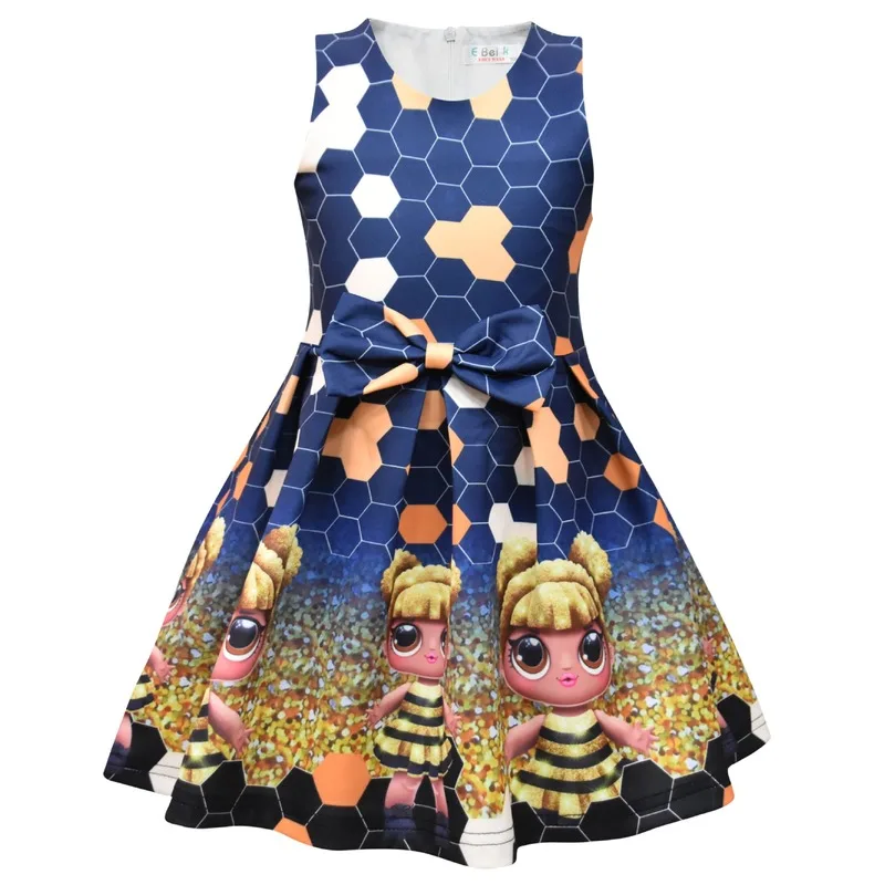 

Girls Elegant Party Dress Princess Cartoon Dress Summer Lol Kids Dresses for Girls Bow Dress Costume Girls Sleeveless Vestidos