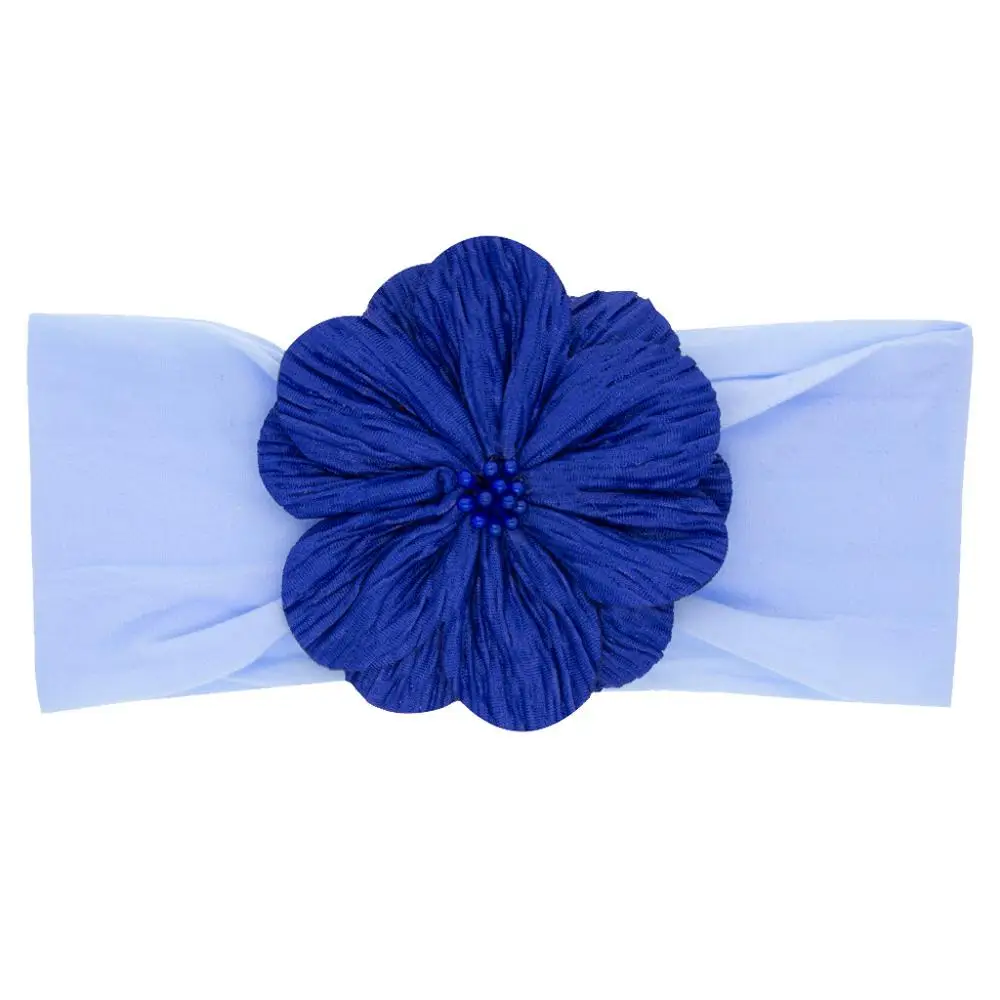 Light blue Повязка на голову для девочек, ободки для девочек, Цветочная головная повязка в виде чалмы, костюм для детей 0-3 лет, головные уборы для новорожденных, аксессуары - Цвет: Light blue