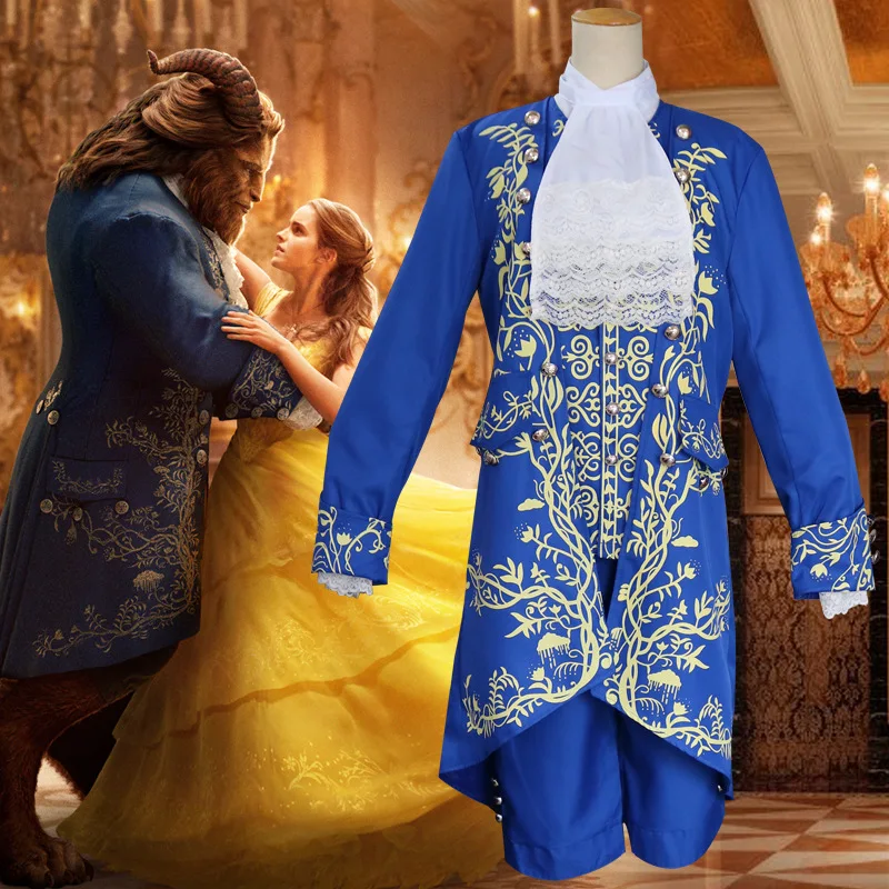 

Movie Beauty and The Beast Cosplay Costume Adam Prince Cosplay Halloween Carnival Party Adult Cosplay Costume Court Uniform