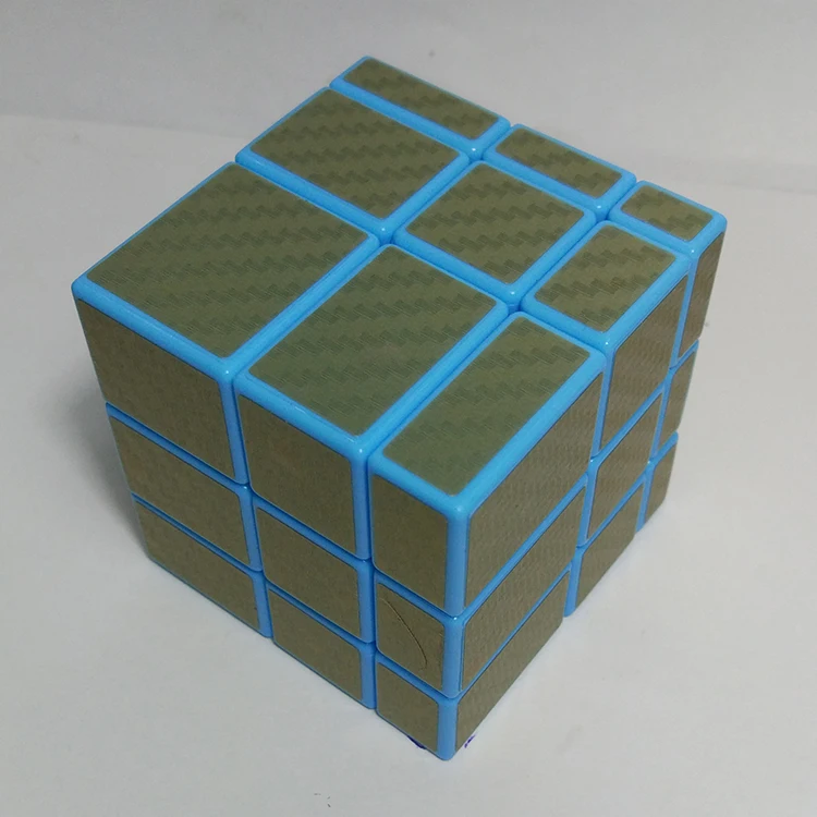 Новинка, зеркальный куб Z cube 3x3, магический с наклейкой из углеродного волокна, развивающие игрушки Cubo magico в подарок, ДЕТСКИЕ ЛАБИРИНТЫ, развивающие игрушки - Цвет: golden blue