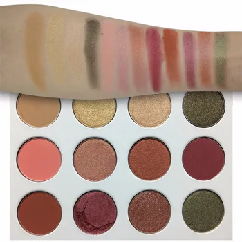 

12-color pearlescent matte eye shadow duochrome color birefringence without LOGO