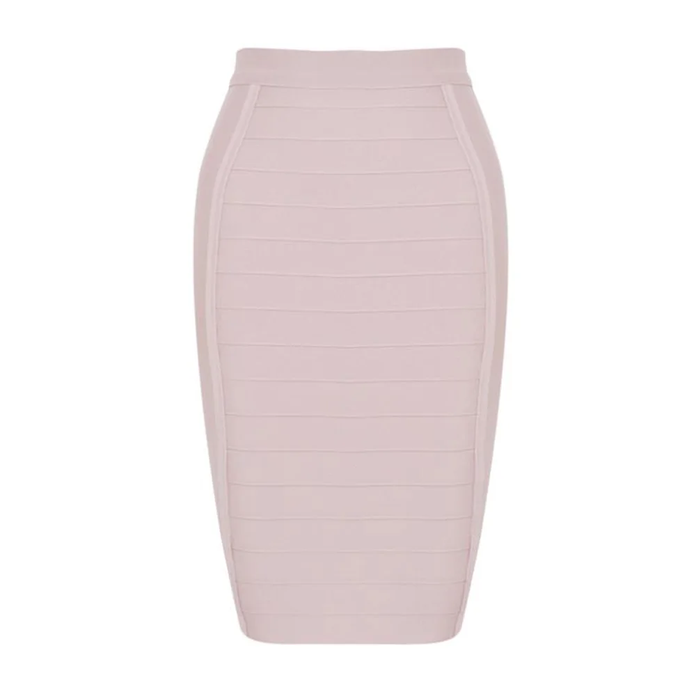Bandage Skirt Белая трикотажная бандажная юбка женская сексуальная высокая талия посылка-бедра облегающая женские юбки-карандаш офисная юбка знаменитостей Jupe Femme - Цвет: Bandage Skirt