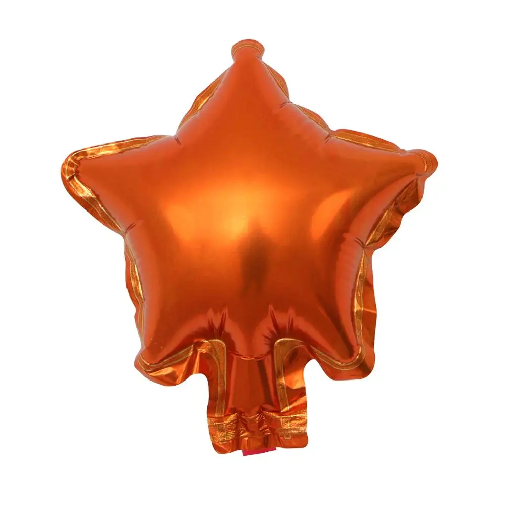 20 шт/30 шт/50 шт 5 дюймов маленькие милые воздушные шары из фольги в форме звезды и сердца для свадебного украшения, дня рождения, вечеринки, украшения детских воздушных шаров - Цвет: orange star