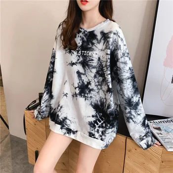 

XUXI 2020 New Cotton T-shirt Women Long Sleeve Spring Streetwear Loose Tshirt Tunic Vogue Woman Tops Tee T Shirt Femme FZ0478