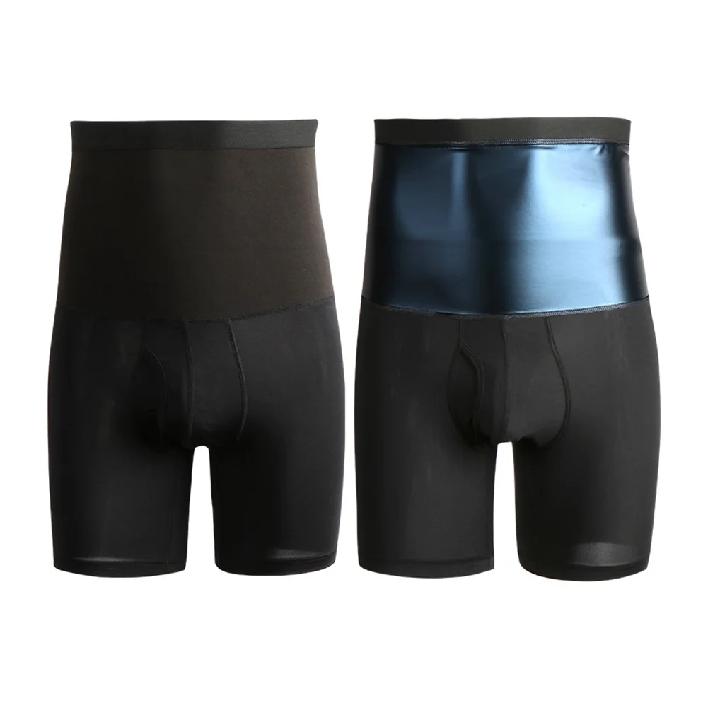 Men Sweat Sauna Pants Thermo Slimming Thigh Shaper Tummy Control Shorts High Waist Slimming