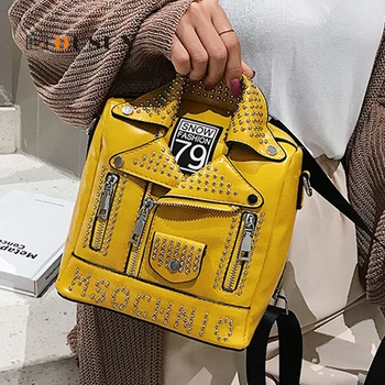 

Fashion Lapel Clothes Shaped Backpack Women Shoulder Bag Small Rivet PU Leather Back Pack Bags for Women 2020 Personality Purse