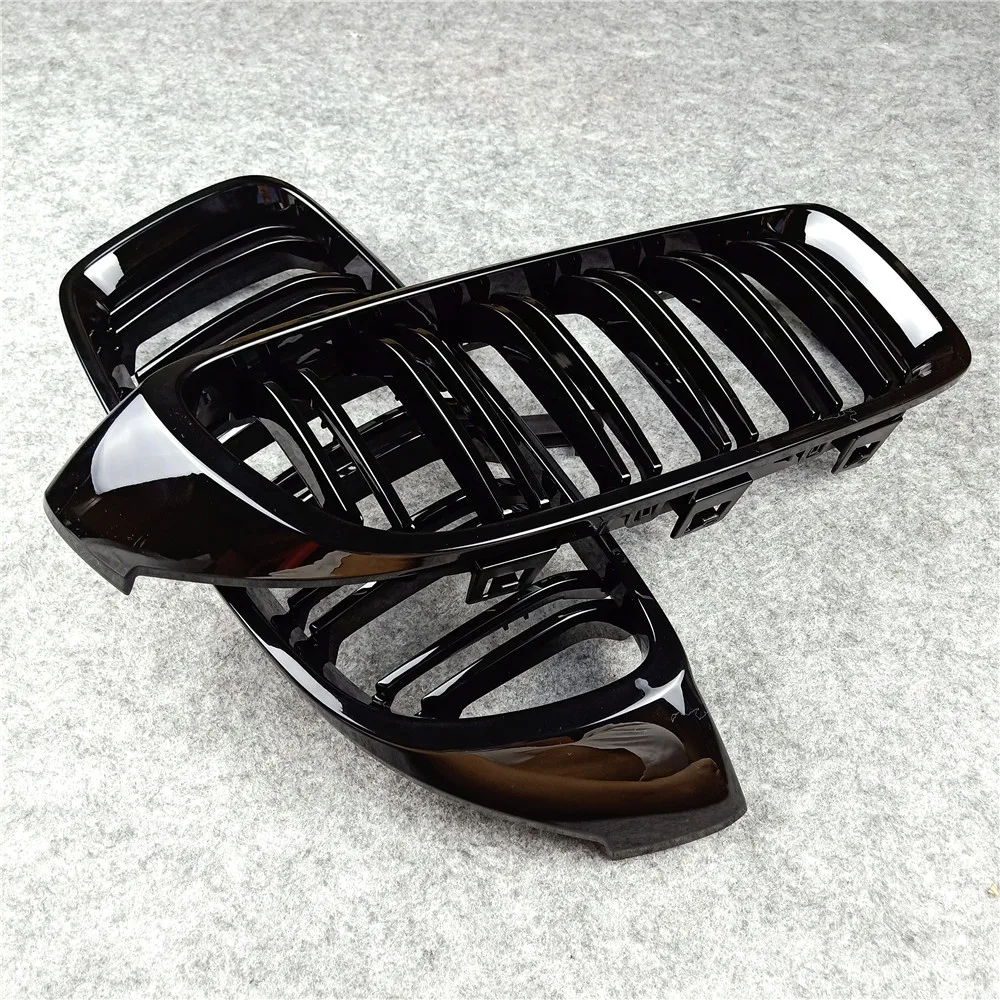 Одна пара 2013- 4 серии ABS Gloosy черные двойные линии передних грилей с логотипом M 4 для Bmw F32 F33 F36 F82 автомобильные аксессуары грили