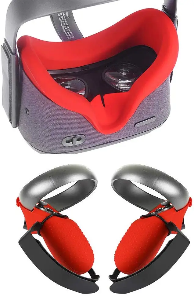 Чехол для сенсорного контроллера VR, силиконовый чехол для лица, маска для Oculus Quest, ремешок для костяшек, набор аксессуаров, защита от пота, светящийся