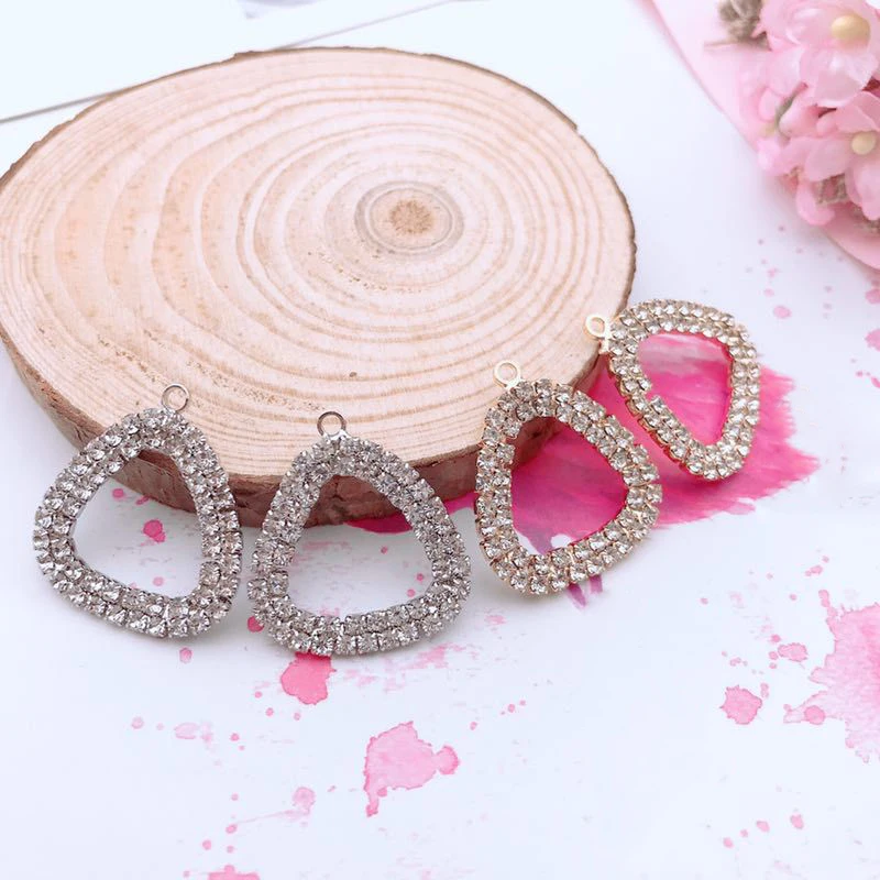 2019New 60 шт двойные строчки Стразы геометрические DIY Серьги Подвески Аксессуары FY81-FY83 - Цвет: FY81 Mixing