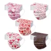 50PCS Valentine's Day Women Mouth Masks Disposable Mask Adult 3-Layer Cartoon Heart 3-layer Mascarillas Quirurgicas Homologadas 3