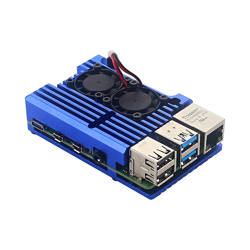 for pi 4 Raspberry Pi 4 Алюминиевый металлический чехол Raspberry Pi 3 Алюминиевый Чехол Коробка с двойным вентилятором теплоотвод для Raspberry Pi 4 3 Модель B 3B Plus - Цвет: for pi 4