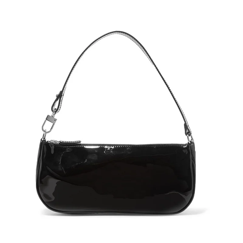 Black patent leather Женская сумка на плечо с рисунком аллигатора, женская сумка-тоут, новинка, модная женская сумка ящерицы, змеиная кожа, маленькая сумка-хобо - Цвет: Black patent leather