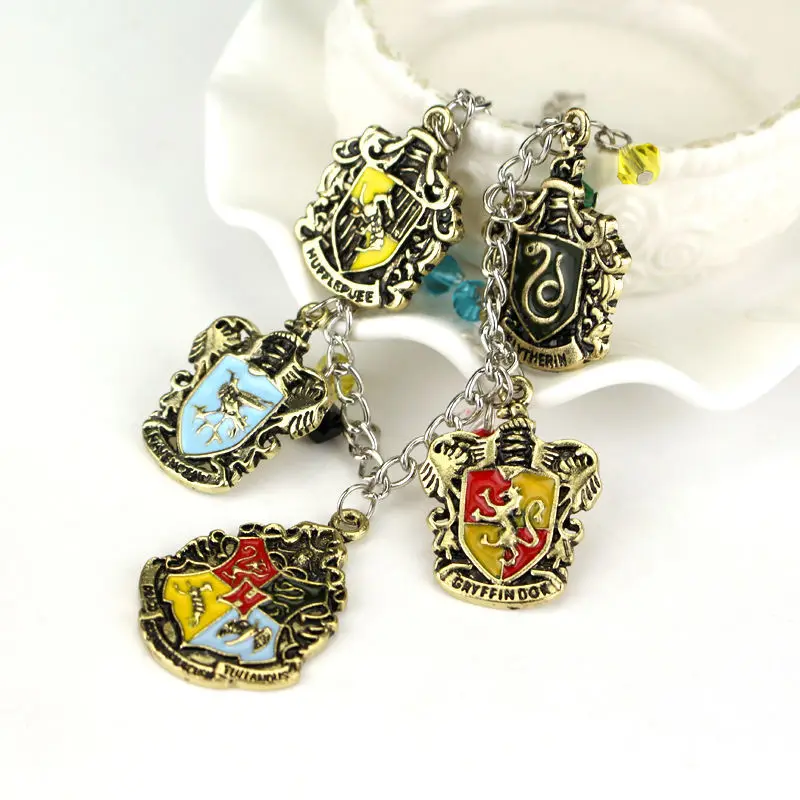 Хогвартс Школа колдовства и волшебства Поттер Гриффиндор Hufflepuff Ravenclaw браслет "Слизерин" ювелирные изделия металлические забавные браслеты