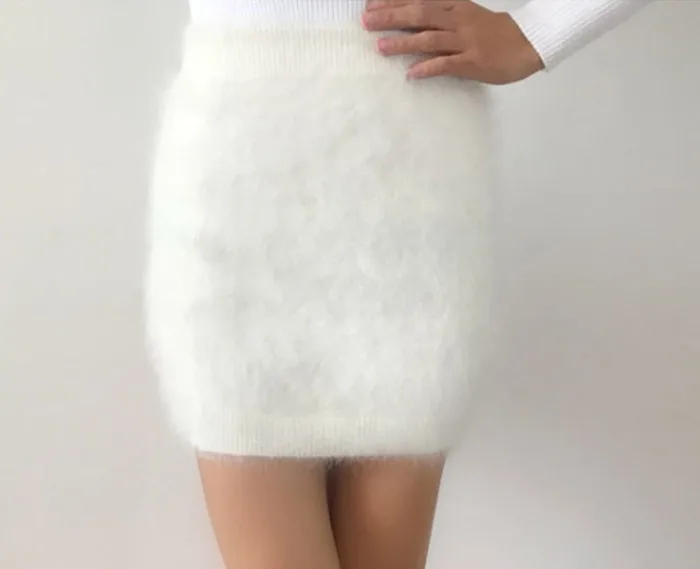 2025 New Winter Slim Sable Knitting Mink Cashmere Skirt Warm Short Skirt Fashion Women Customized More Color free shipping JN267 2