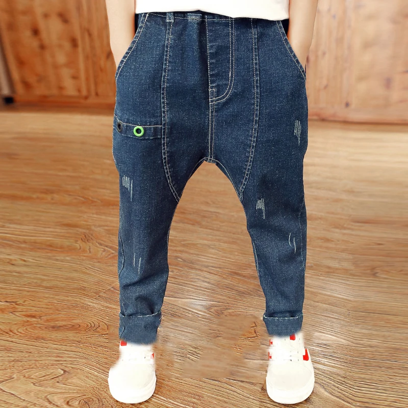 Осенне-весенние джинсовые штаны для маленьких мальчиков детская одежда повседневные хлопковые детские брюки джинсовая одежда для мальчиков-подростков от 4 до 12 лет