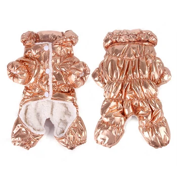 

Bright Gold Overalls for Dogs Winter Thick Dog Clothes Fleece Inside Suit Warm Pet Jumpsuit for Small Dogs Chihuahua Yorkies