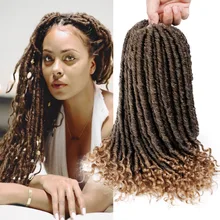 Богиня искусственные локоны в стиле Crochet волосы мягкие крючком косички синтетические косички наращивание волос 16 дюймов Dread Locs волосы