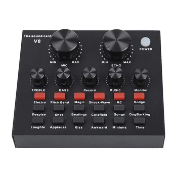 

For Mobile Singing KTV Computer Sound Card PC Home Live Broadcast External USB Headset Microphone Voice Chat Karaoke Recording