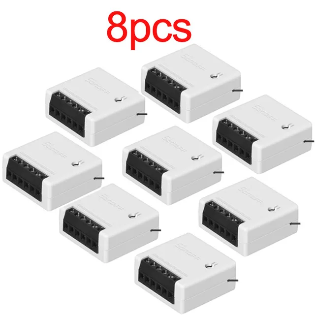 Sonoff mini 8pcs 1/2/3/5/6/8/10 шт. Sonoff мини Two Way интеллигентая(ый) Wi-Fi для переключателя «сделай сам» Умный дом автоматизации Дистанционное Управление переключатели работать с Alexa - Комплект: Sonoff mini 8pcs