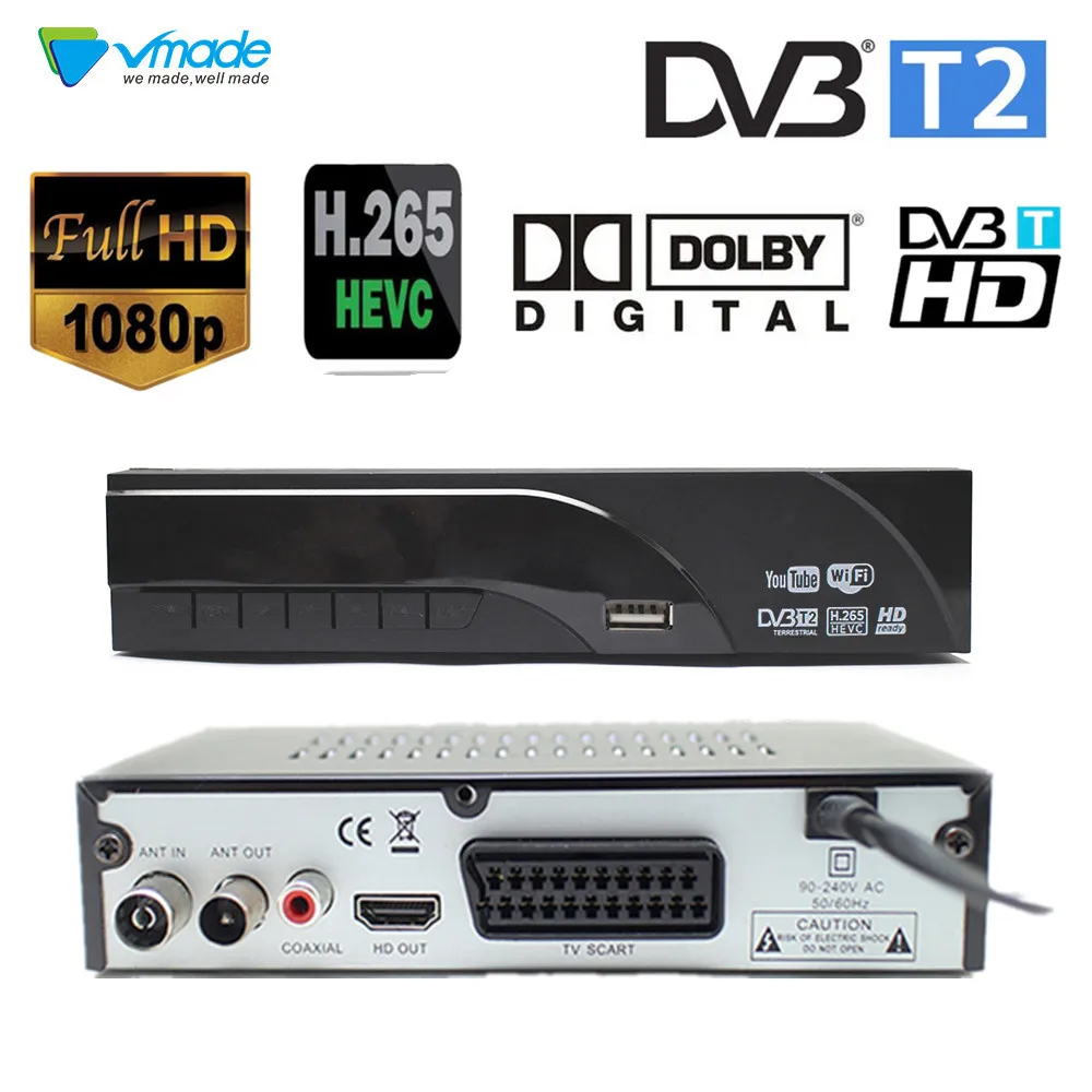 Newest DVB-T2 Terrestrial digital receiver supports Dolby H.265/HEVC DVB-T h265 H264 hevc dvb t2 hot sale Europe Czech Republic