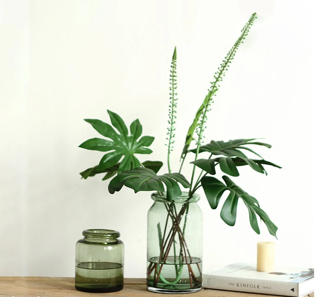 Искусственные растения Monstera Тропическое растение зеленые листья украшение для