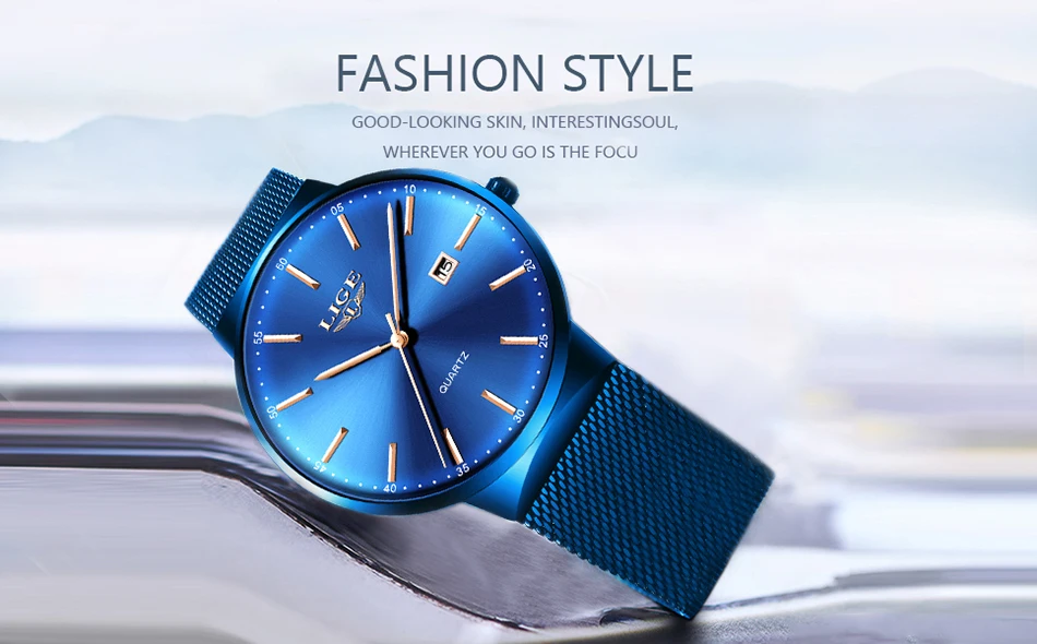 LIGE новые мужские s часы Топ люксовый брендовый мужской модный синий кварцевые наручные часы спортивные водонепроницаемые часы для мужчин Relogio Masculino