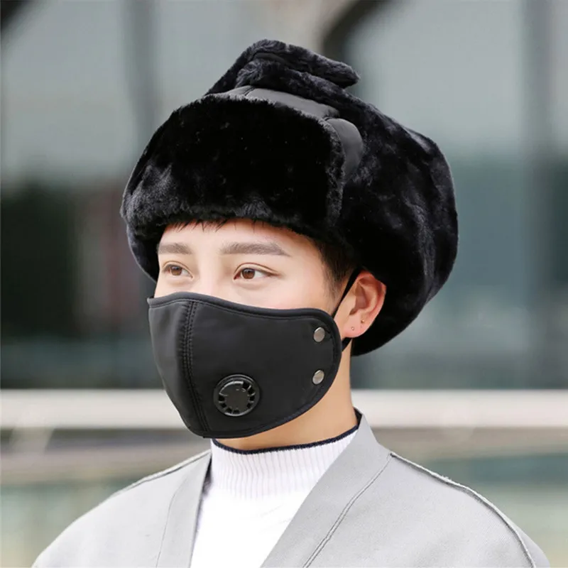 

Best! Unisex Bomber Hat Cold Resistance Hat Face Shield Ear Protection Thick Windproof Camouflage Winter Warm Hat Cap