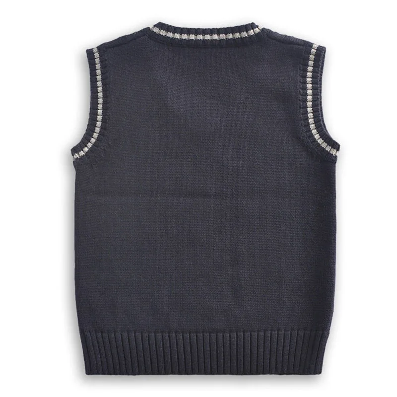3-14 Years Korean Knitted Vest Children Boy Girl Short Sweater Sleeveless V Neck Spring Autumn Shirt College Wind Sweater Vest