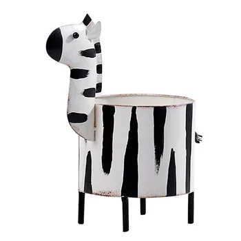 

Iron Zebra Shape Planter Cute Simple Flower Pot Desktop Ornaments for Home Office